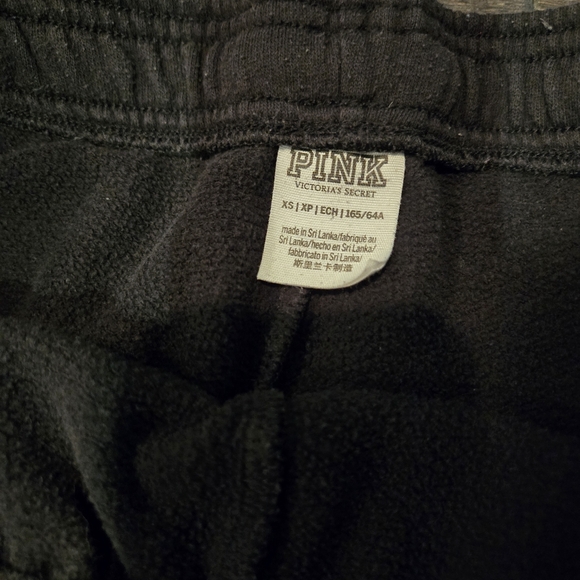 Victoria's Secret PINK Oversized Sweatpants - Black w/White Lettering -SZ XSmall - Picture 2 of 6